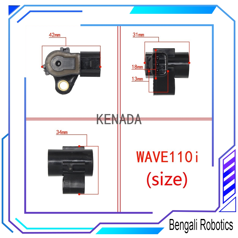 Bengali Robotics RTO TPS Sensor 16410-K12-V01 for Honda Click V1 V2 Beat Fi V1V2V3 ScoopyFi CRF150 WAVE110i Vario 110 125 150 K25