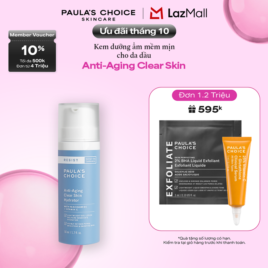 Kem dưỡng ẩm làm sáng da và chống lão hóa Paula’s Choice Resit Anti-Aging Clear Skin Hydrator 50ml 7691