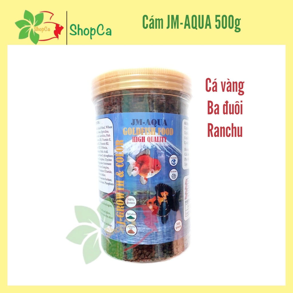 Cám cho cá vàng, ba đuôi, ranchu cao cấp JM -AQUA hủ 500g