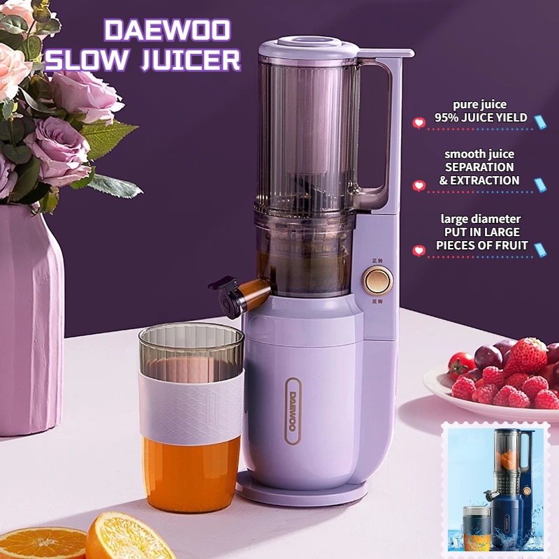 Daewoo Electric Slow Juicer Large Caliber Electric Fruit Juicer Separation Pomace Juice Masticating Auger Filter-Free Juicer ราคา 1,228 บาท*ส่งฟรี