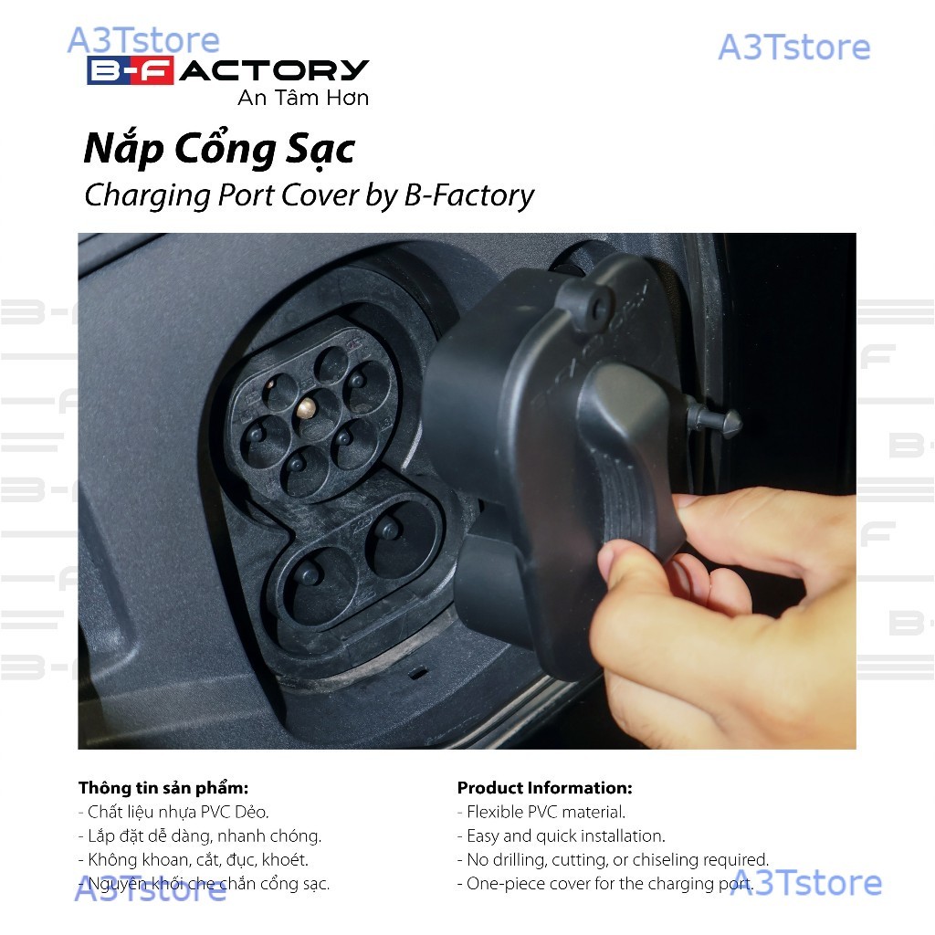 NẮP CỔNG SẠC NHỰA PVC DÀNH CHO DÒNG XE VINFAST Ô TÔ ĐIỆN VF3-VF5-VF6-VF7-VF9-MPV-LIMOGREND B-FACTORY . auto tproracing