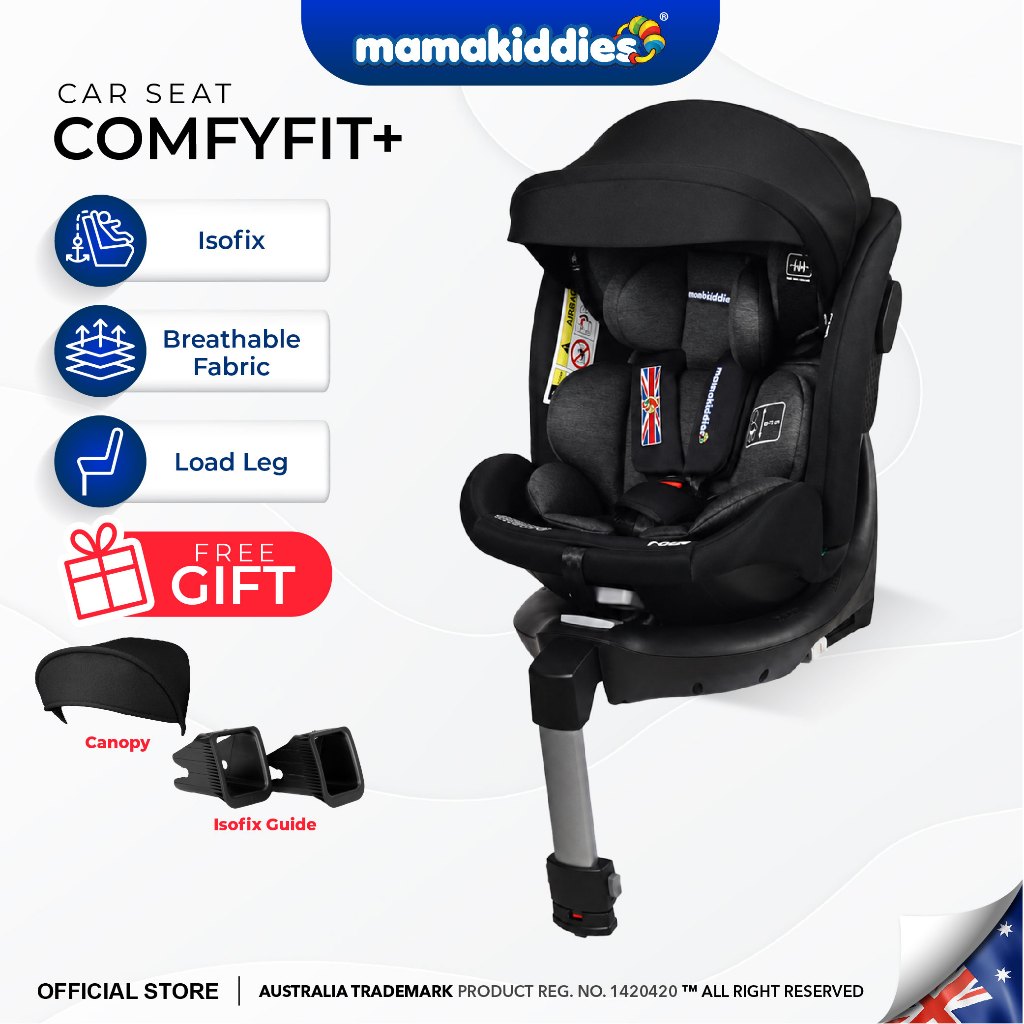 MAMAKIDDIES COMFYFIT+ 360 Rotation Car Seat ISOFIX ECE R129 Newborn to 11 Years Adjustable Headrest Recline