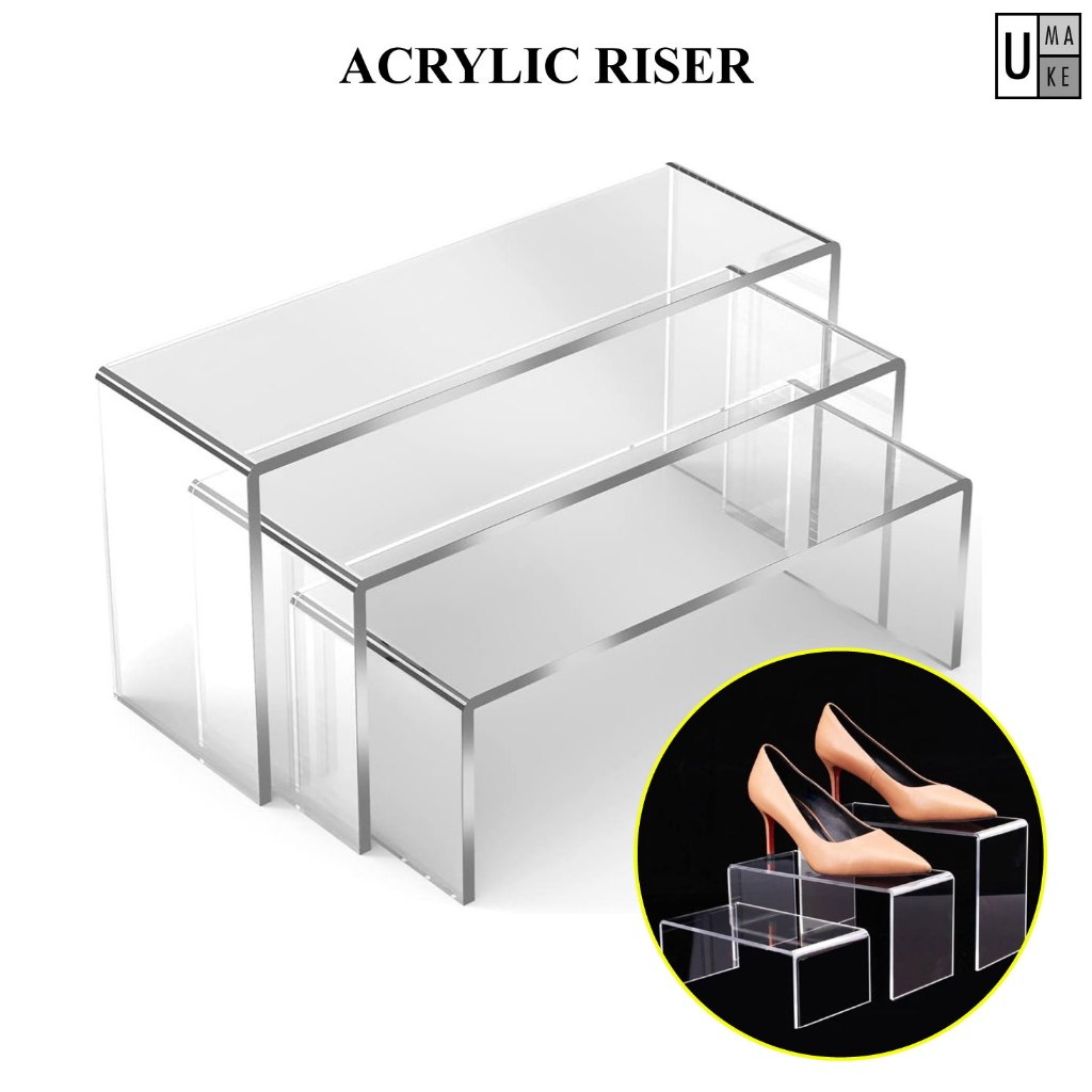Clear Acrylic Display Stand, 3 Tier Clear Stair Shelf, Collection - View #7