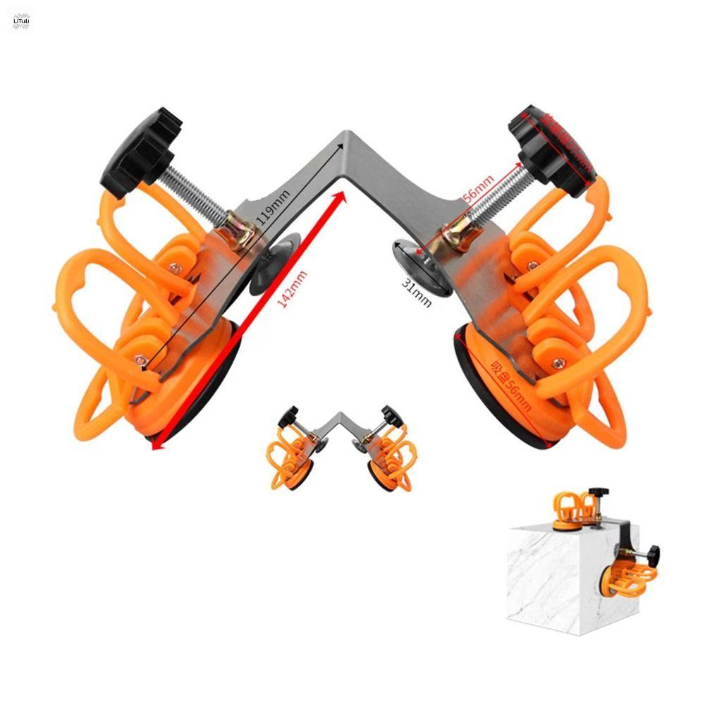 LITUILI Có thể điều chỉnh Đá May Setter Cốc hút 90 độ Dụng cụ san bằng đá cẩm thạch Ổn định Chống gỉ Dụng cụ lắp đặt bàn Phiến đá