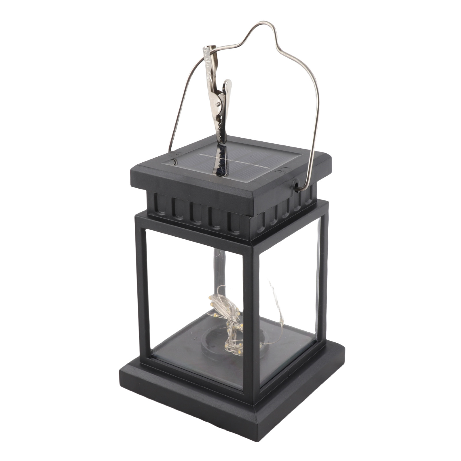 Decdeal Solar Lantern Lights Outdoor LED Solar Table Lamp Hanging Lantern with Clip for Garden Patio Landscape Decoration