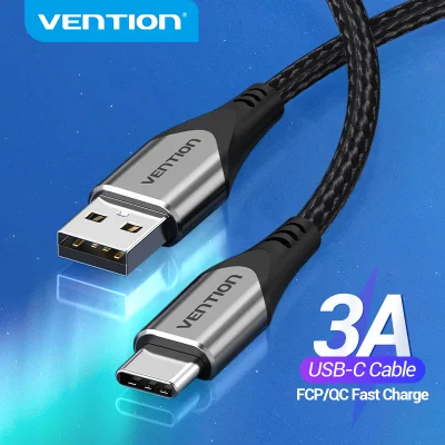 Vention USB Type C Cable 3A QC 3.0 Type C Fast Charging Cable Nylon Braided Date Cable for Samsung S10 A9 HuaWei XiaoMi VIVO OPPO Android Cellphone Tablet Type C Fast Charge Cable