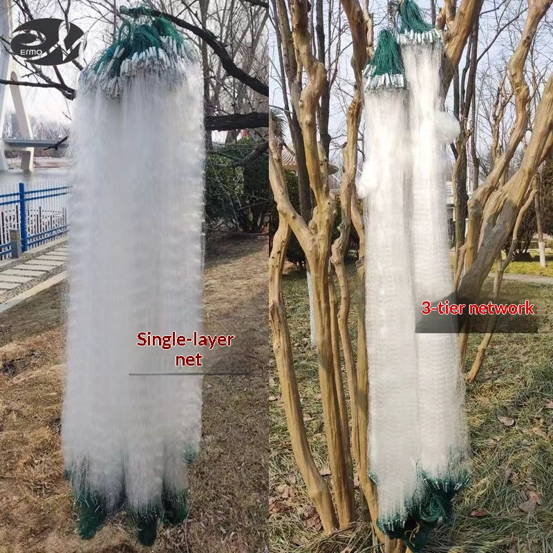 Ermo High-Performance Fishing Net from for Small Fish, Single Design and Three-Layer Folding Chair Type, Floating and Sinking Type, Durable Pu Material. ราคา 111 บาท*ส่งฟรี