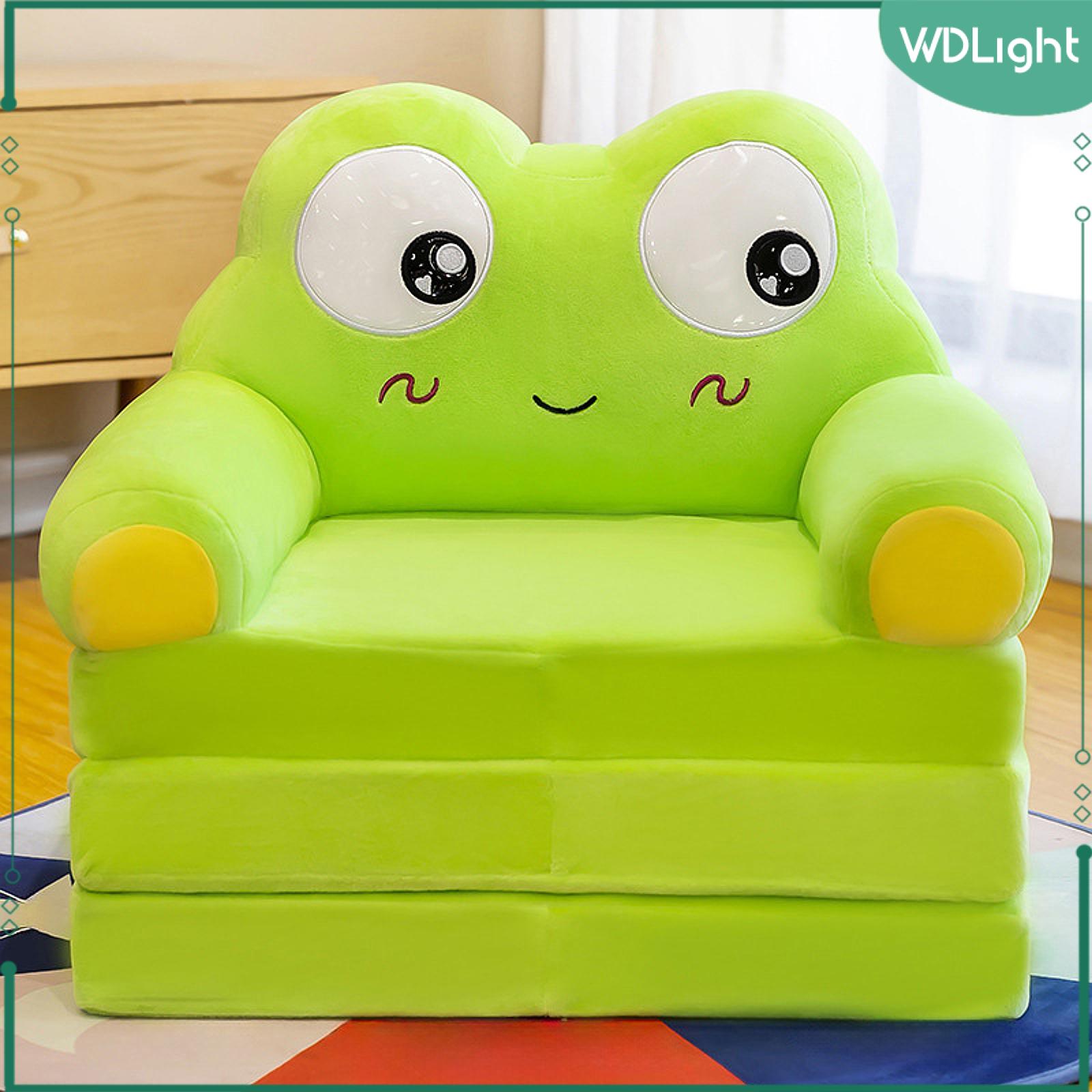 WDLight Kids Couch Fold Out Convertible Sofa to Lounger 2 in 1 Cute Washable Furniture Chair Folding for Bedroom Living Room Home