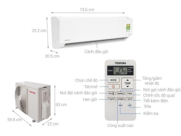 Máy lạnh Toshiba 1 HP Inverter RAS-H10C4KCVG-V