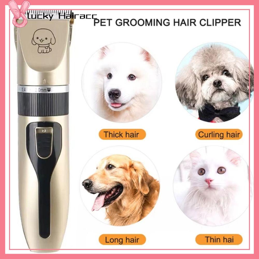 LUCKY HAIRACC USB có thể sạc lại Máy cắt lông chó Im lặng 4 trong 1 Dụng cụ chải lông thú cưng điện Chuyên nghiệp Máy cạo lông cho thú cưng Chăm sóc chó
