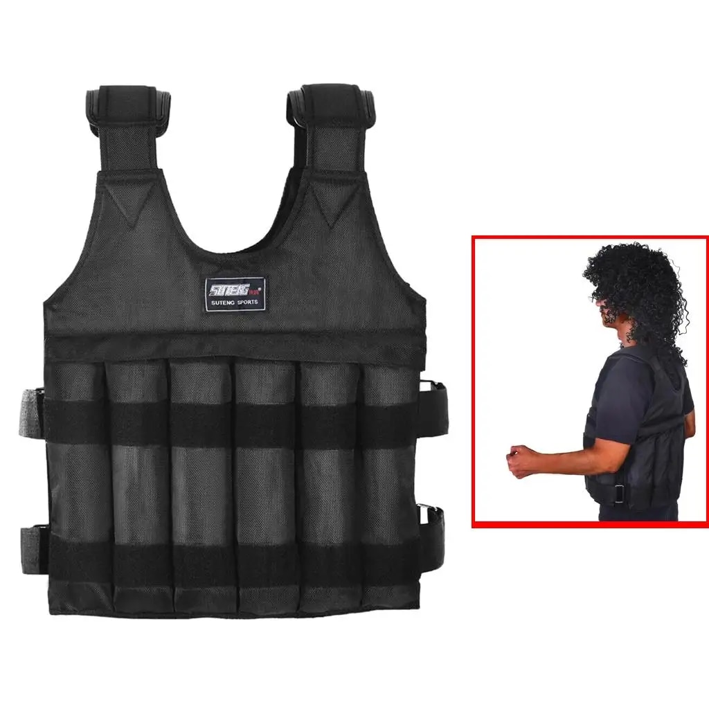 【Limited edition】 50kg Adjustable Weight Vest Adults Loading Weighted Vest Gym Fitness Training Weig