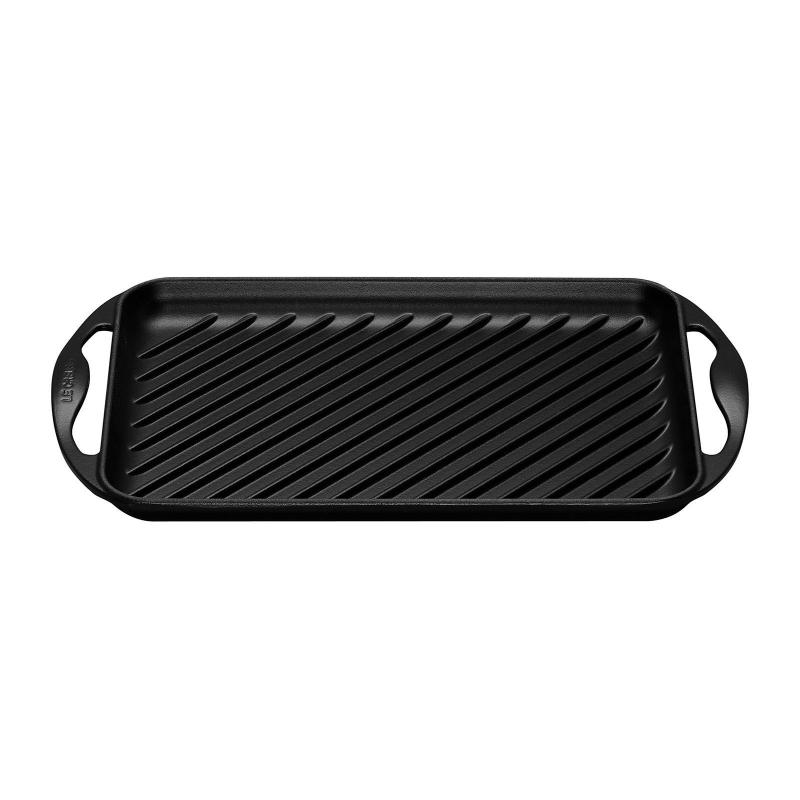 Le Creuset Cast Iron Rectangular Grill 32.5 x 22cm (Matt Black) Singapore