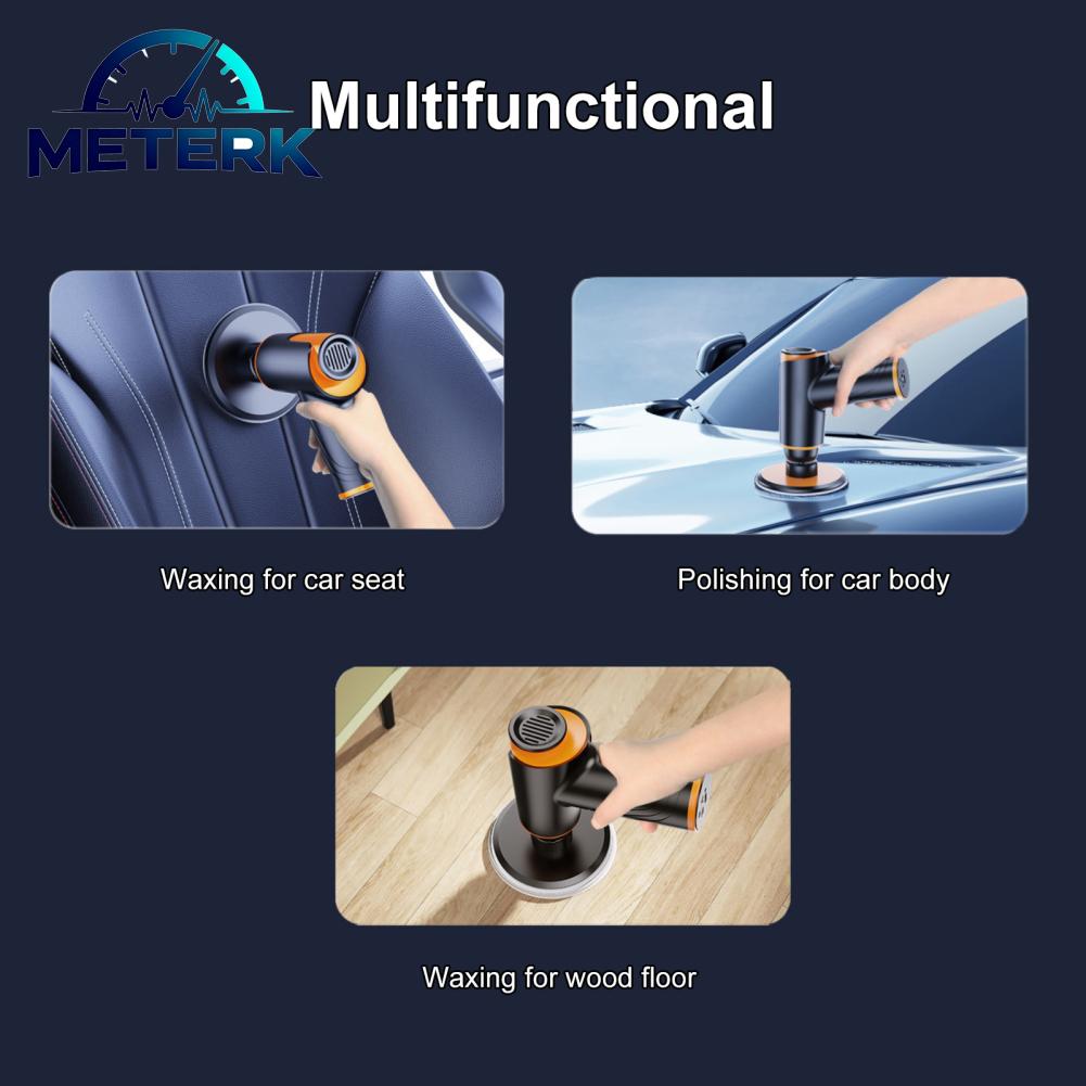 Meterk Cordless Car Polisher Waxer Dual Speed 2500RPM Max for Auto Detailing Waxing Polishing Glass Dirt Removal Tool Car Paint Scratch Repairing with 2 Pack Battery 5 Types Polishing Disc Giá 631,000 Đồng*Miễn phí vận chuyển