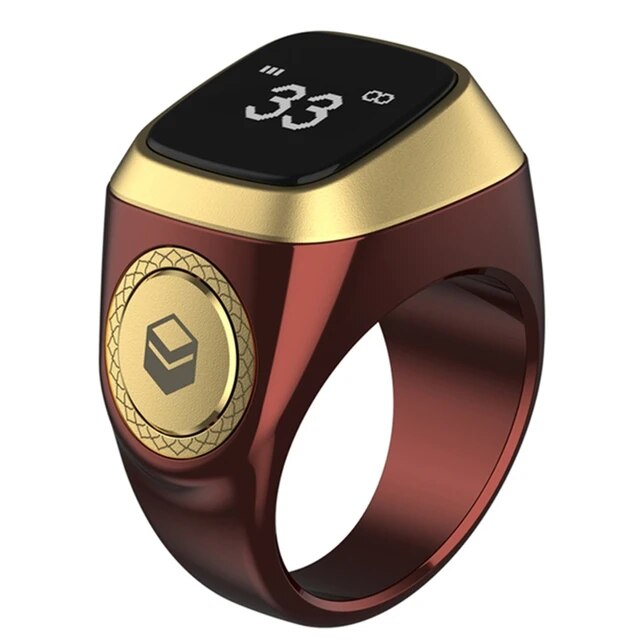 iQibla Smart Tasbih Tally Counter Ring for Muslims Zikr Digital Tasbeeh 5 Prayer Time Reminder Waterproof