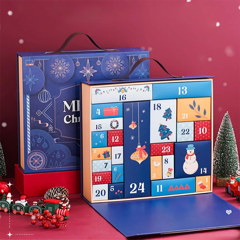 [SA shop]DIY Advent Calendar Christmas Countdown Calendars With 24 Cardboard Treasure Boxes Xmas Empty Countdown Calendar