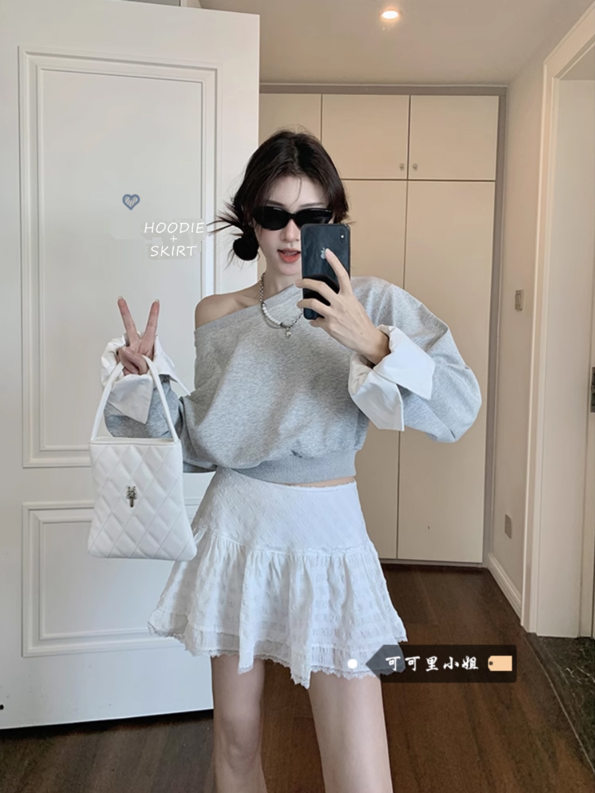 MTMM TmmÁo hoodie dài tay dáng ngắn hở vai cổ chéo áo không mũ chít eo dáng người nhỏ phong cách hot girl mẫu mới đầu thu cho nữ sành điệu