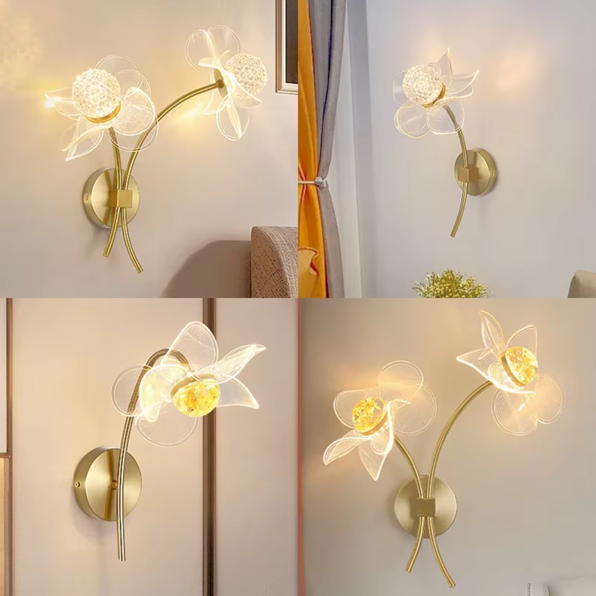โคมไฟติดผนังที่มีชื่อเสียงอินเทอร์เน็ต Led ที่สร้างสรรค์เรียบง่ายแสงหรูหราโคมไฟติดผนังห้องนั่งเล่นผนังข้างเตียงห้องนอนดอกไม้อะคริลิคโคมไฟติดผนังทีวี ราคา 1,670 บาท*ส่งฟรี