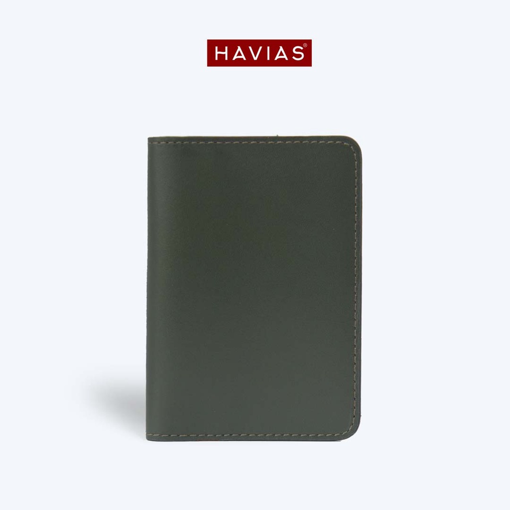 SATONI HAVIAS ví đứng mini đựng tiền nhiều ngăn tiện lợi da Nappa thật 100% a