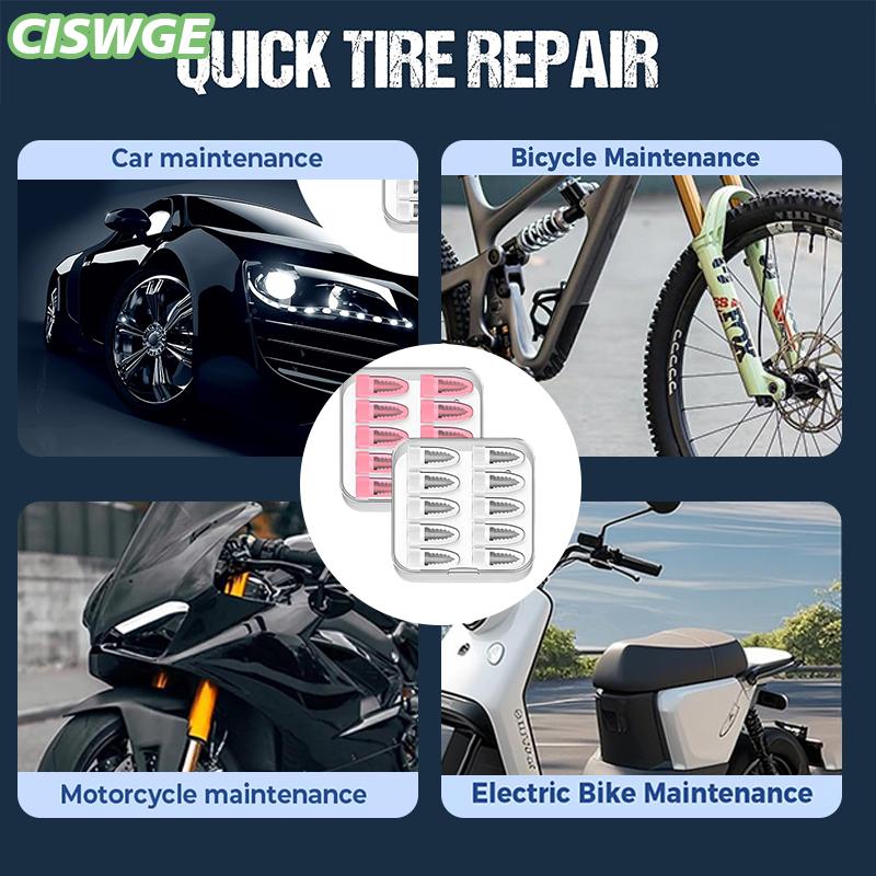 [CISWGE Auto] Bộ đinh cao su vá lốp với 3 kích cỡ, bộ đinh vá lốp chân không mới 2026, que chèn vá lốp dạng vít kèm tuốc nơ vít Giá 87,574 Đồng*Miễn phí vận chuyển