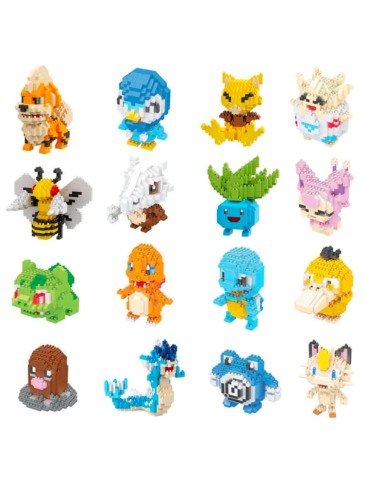Chính hãng Pokemon Anime Pop It Pikachu Minions kỹ thuật Đồ chơi cho trẻ em Hành động Hình khối xây dựng Charmander Bulbasaur mực