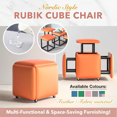 Nordic Style Rubik Cube Chair / Multi Functional Ottoman Chair Guest Chair Stool