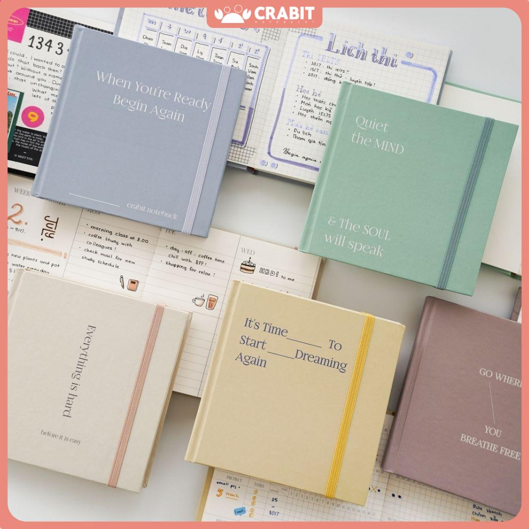 Sổ tay ghi chép công việc học tập khổ vuông sổ bìa cứng Crabit Quiet The Mind