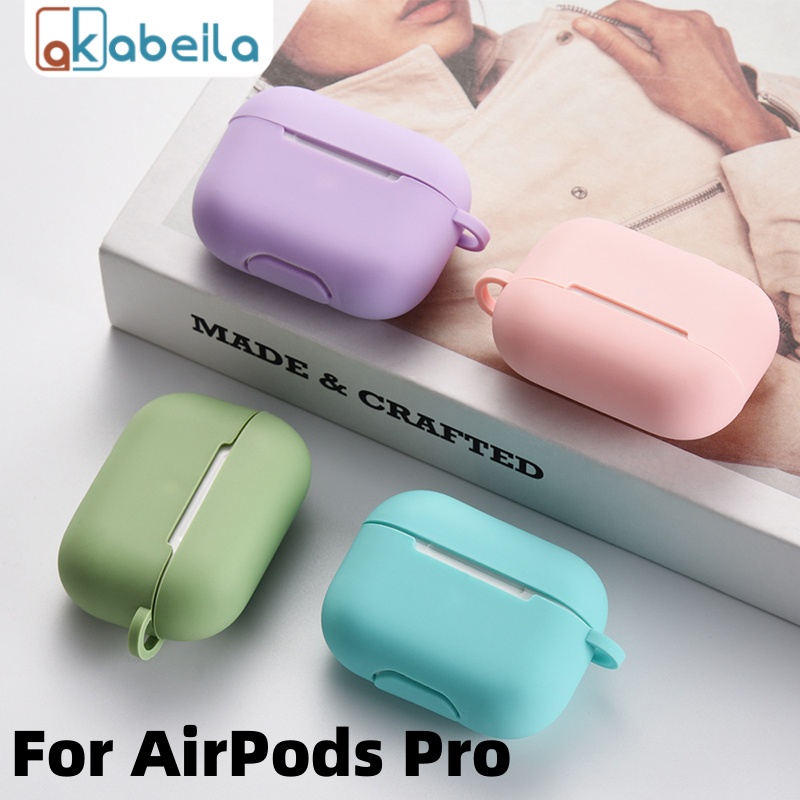 AKABEILA ปลอกซิลิโคนเคสป้องกันหูฟังสำหรับ Airpods Pro เคสป้องกันหูฟังกันกระแทกและป้องกันการสูญหาย ราคา  9 บาท*ส่งฟรี