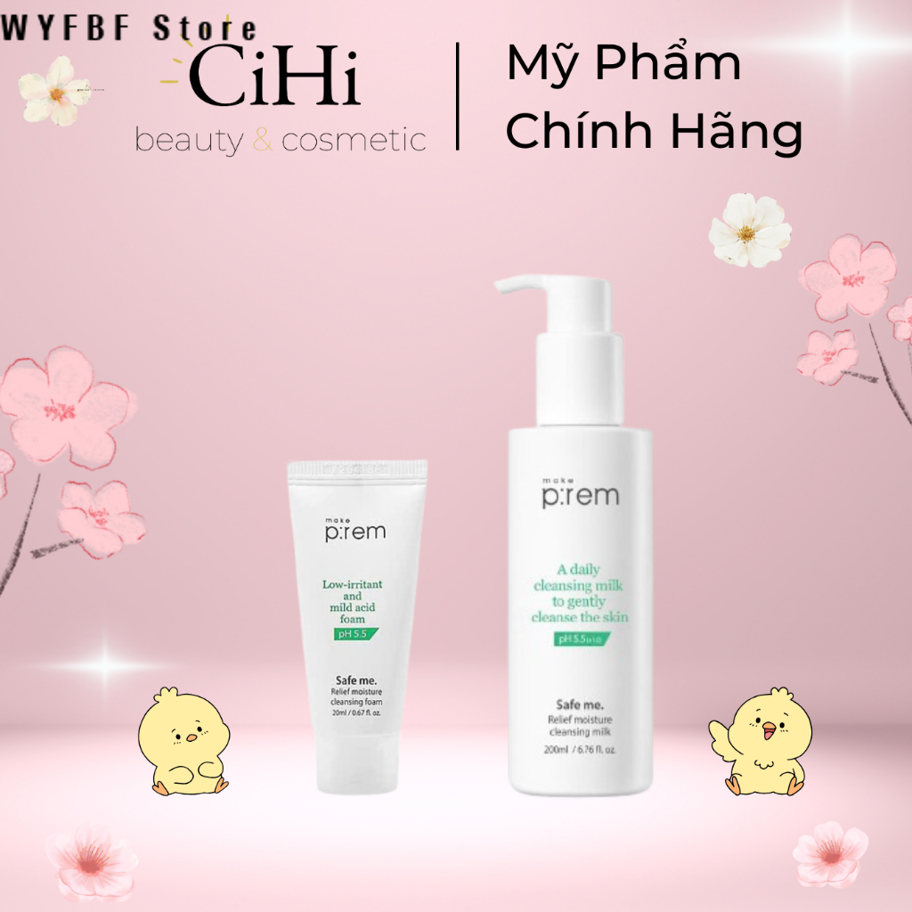 Sữa Tẩy Trang Make P:rem Prem Safe Me Relief Moisture 21ml Chính Hãng Miễn Phí Vận Chuyển Hàng Mới K
