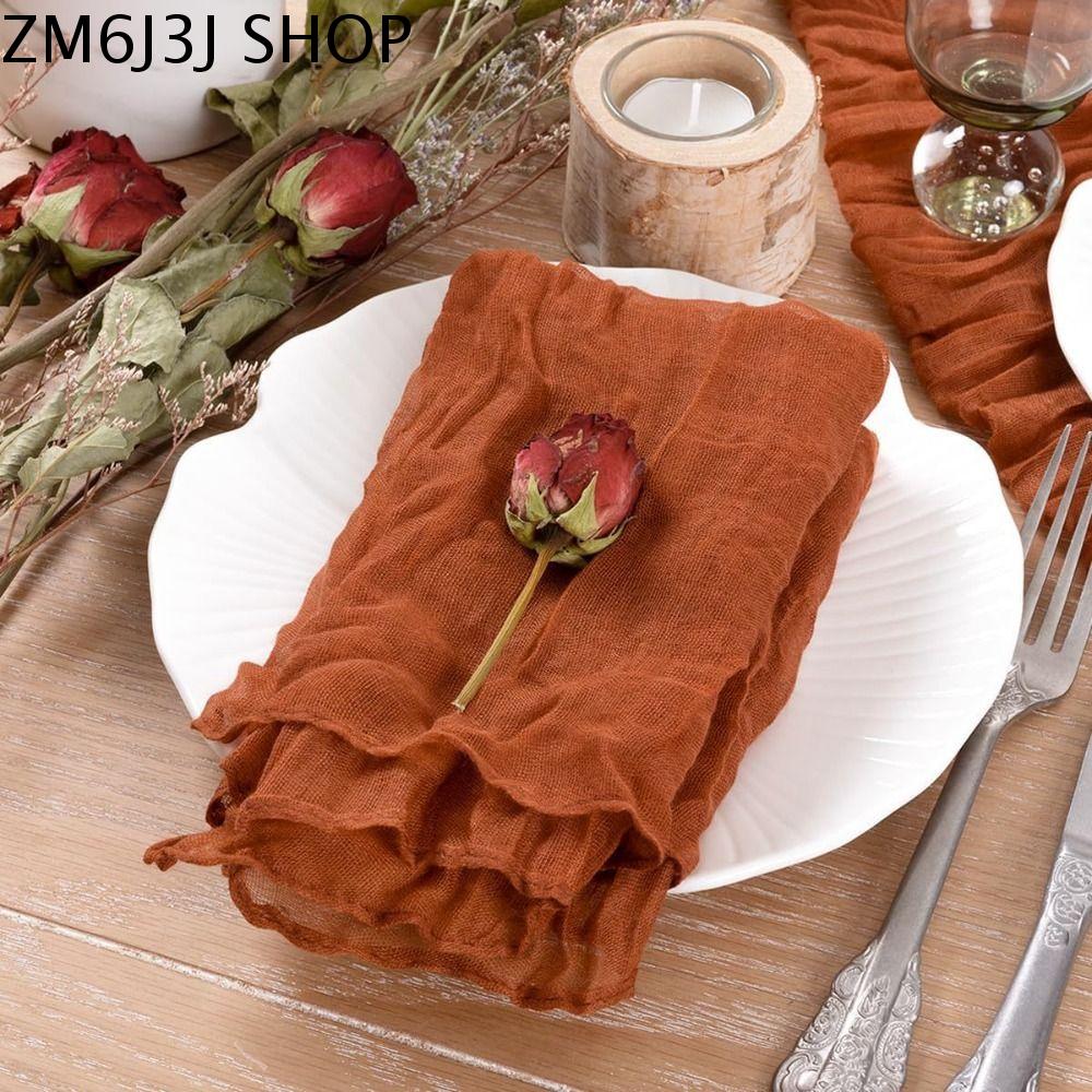 ZM6J3J Tái sử dụng Khăn ăn gạc Trang trí bàn Mềm Khăn ăn cotton Đồ dùng cho bữa tiệc Cổ điển Tấm lót đĩa Đám cưới