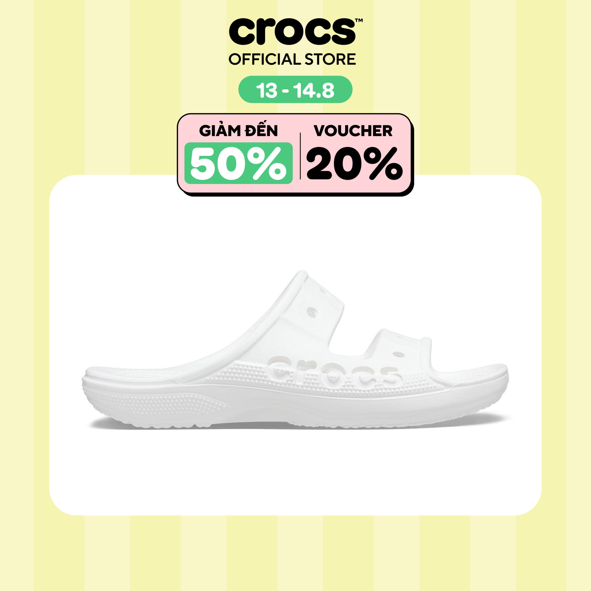 Dép Unisex Crocs Baya White - 207627-100