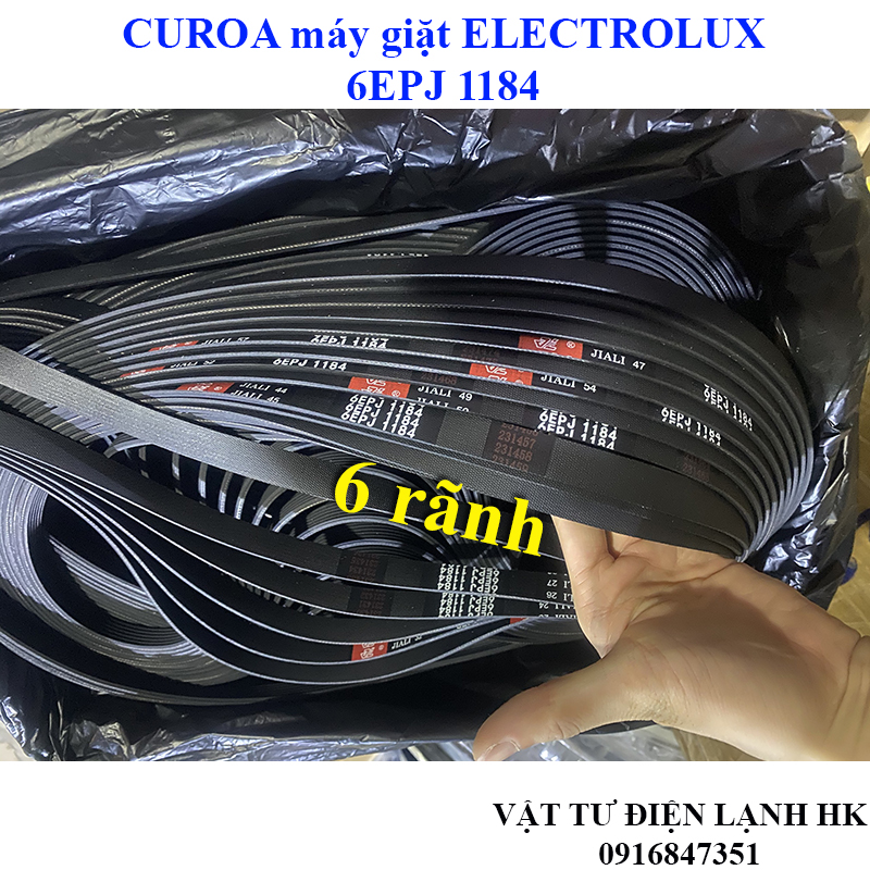 Dây curoa máy sấy ELECTROLUX lồng ngang đai culoa máy giặt cửa trước 6EPJ 1184 6EPJ1184 ELEC 6 rãnh 