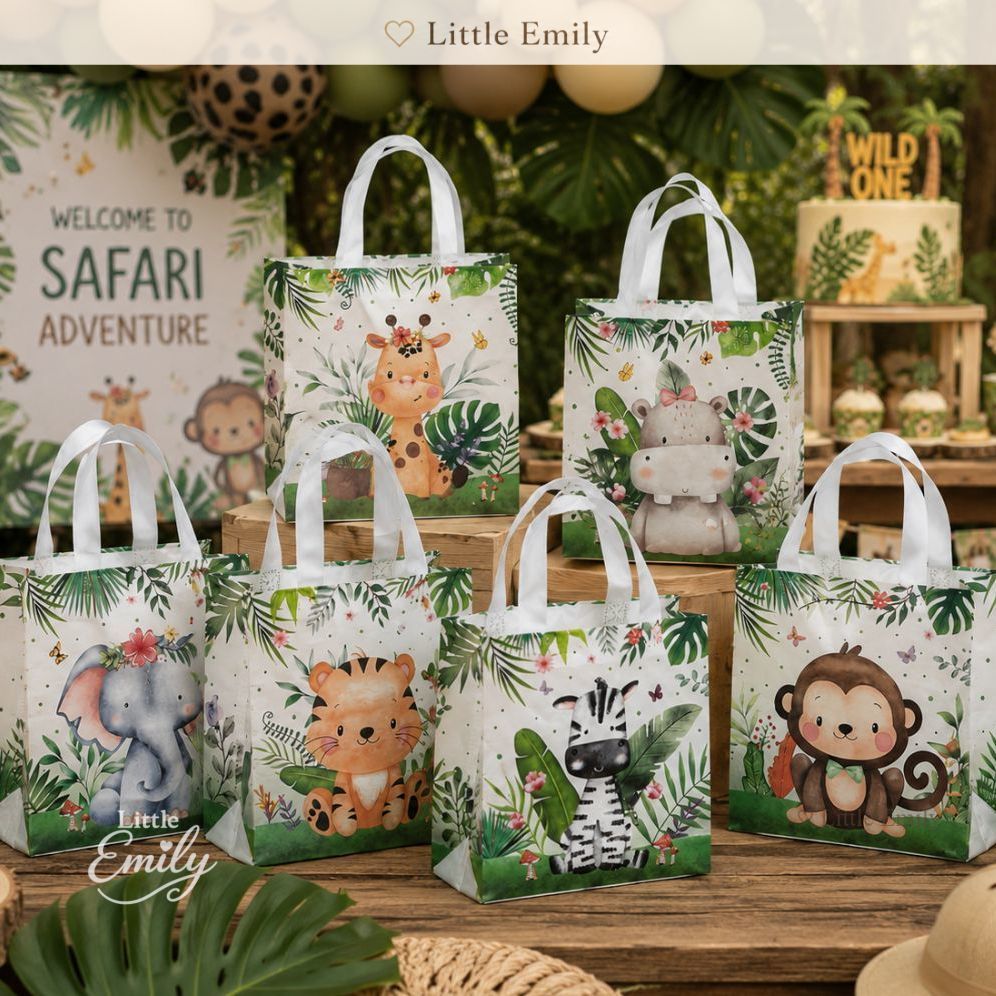FP2055 (12 pcs) Safari Jungle Loot Bag Non-woven Gift Bag Eco Friendly Party Giveaway Souvenir