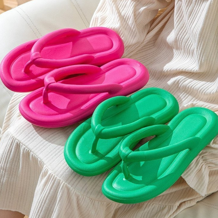 2024 Phong Cách Mới Flip-Flops Flip-Flops Nữ Mùa Hè Mặc Bên Ngoài Đi Biển Flip-Flops Giày Đi Biển Flat La 🩷Alice's Wonderland lzb062