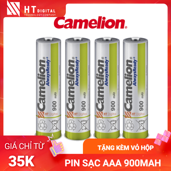 Hộp 4 pin sạc AAA Camelion 900mAh, sử dụng cho nhiều thiết bị như remote tivi, đồ chơi trẻ em, máy đo huyết áp(hàng chính hãng)