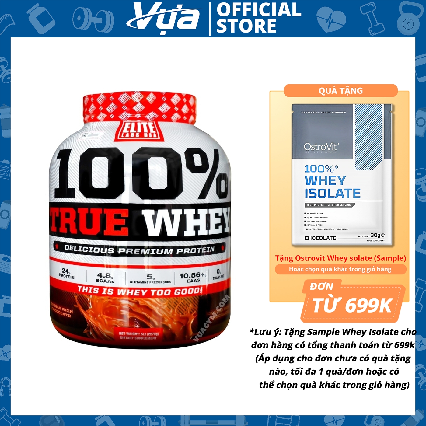 Bột protein elite labs - true whey - tăng cơ, giảm mỡ, phục hồi cơ bắp chính hãng
