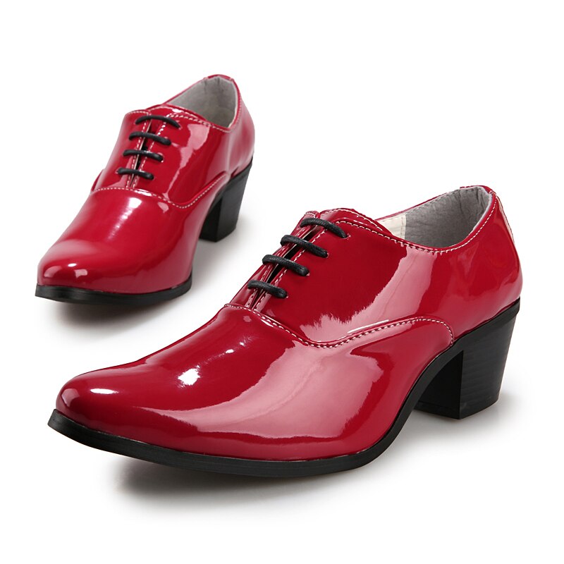 Mens leather shoes high on sale heel