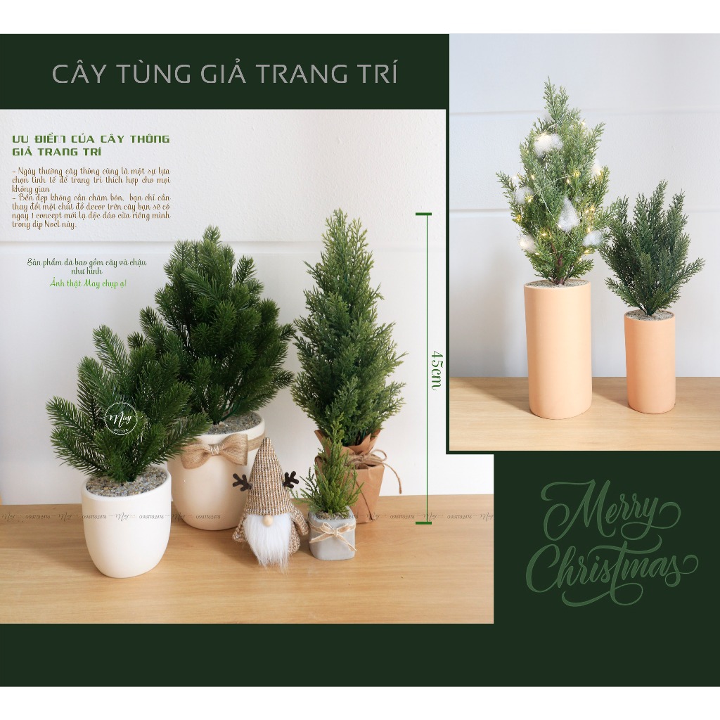Cây giả,Chậu cây Thông, Tùng trang trí noel, giáng sinh