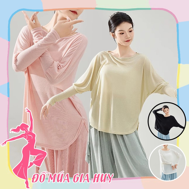 Áo múa Trung Hoa, áo múa dài tay form rộng cổ tay ôm, áo múa đương đại MA29
