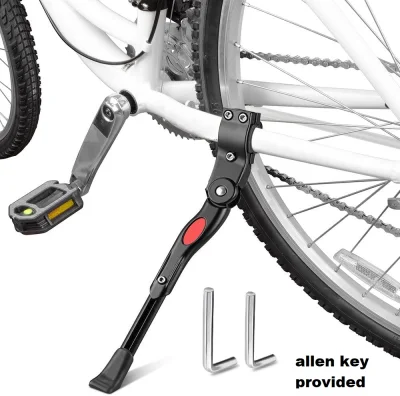 T2P Bicycle Kickstand kick stand Bike side stand Alloy Adjustable Side Kick Stand Rear Mount Stand for most bicycles Support Stand with allen key provided