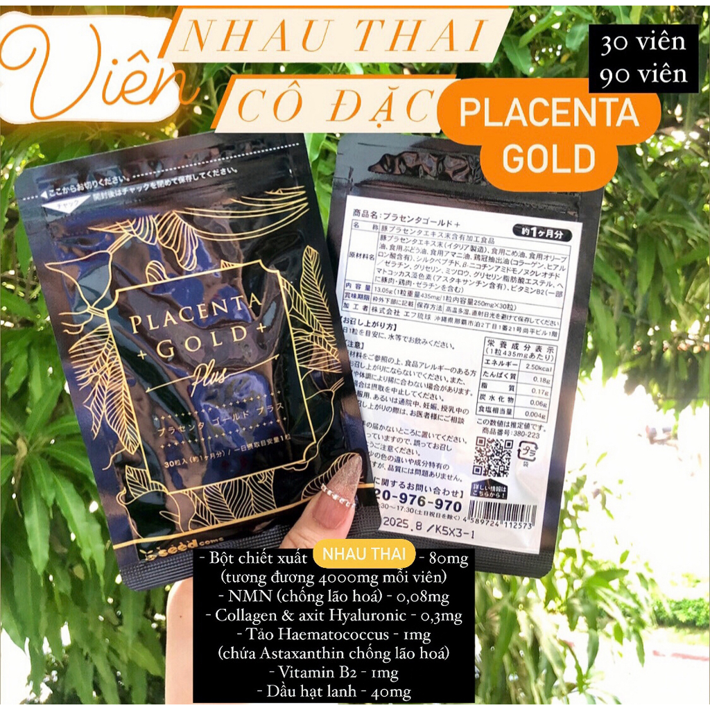 (ORDER) Viên uống nhau thai (hàm lượng 4000mg) & NMM đẹp da (80mg) Seedcoms Placenta Gold - SẢN PHẨM CHẤT LƯỢNG CAO, ĐƯỢC YÊU THÍCH SĂN ĐÓN TRÊN THỊ TRƯỜNG HIỆN NAY, HÀNG ĐẢM BẢO DÙNG SIÊU THÍCH MỜI KHÁCH YÊU TRẢI NGHIỆM