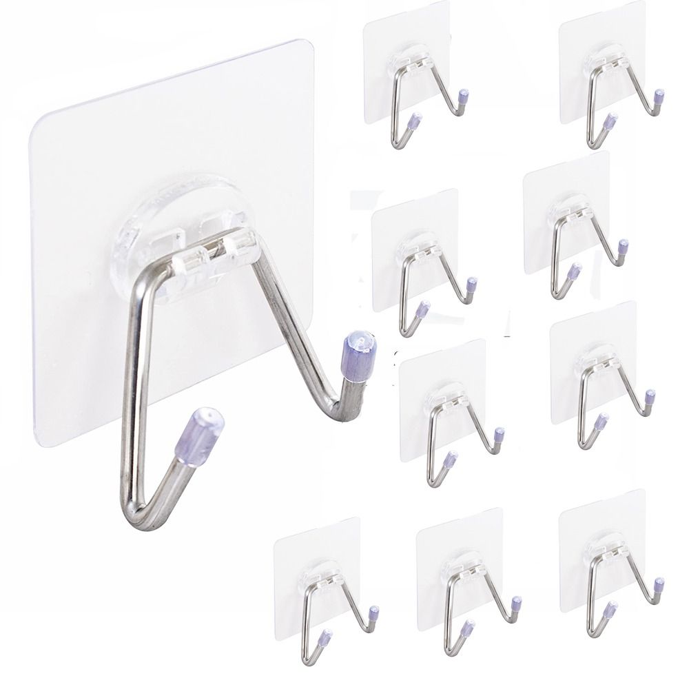 1/5/10/20Pairs Double-Sided Adhesive Wall Hooks Hanger Strong