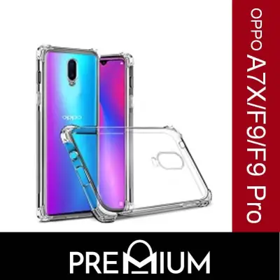 Anti Shock Clear Tough Strong Armour Slim Flexible Anti-Fall Shockproof Transparent Shockproof Shock Proof Case Cover Phone Shockproof Shock Proof Cases For OPPO A7X / F9 / F9 Pro - Clear
