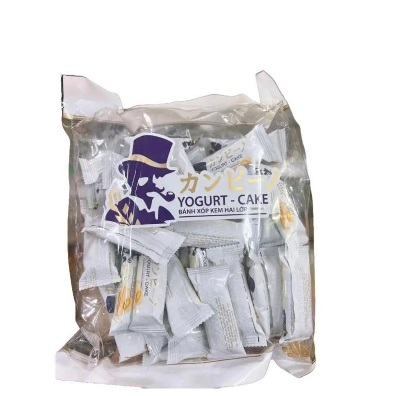 Combo 3 bịch bánh sữa chua giòn yogurt cake - bánh xốp kem hai lớp túi 400gr