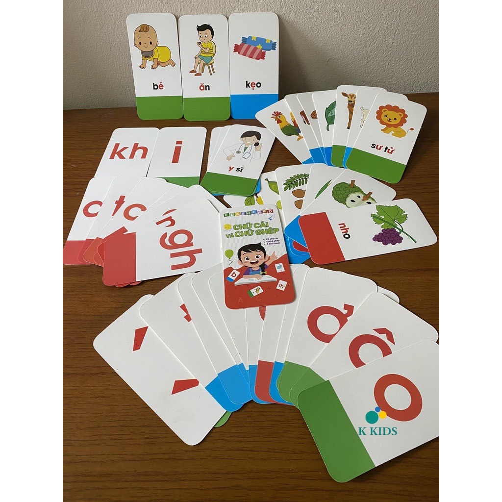 Bộ thẻ Flashcard dạy bé Chữ cái và Ghép chữ cho bé từ 4-6 tuổi