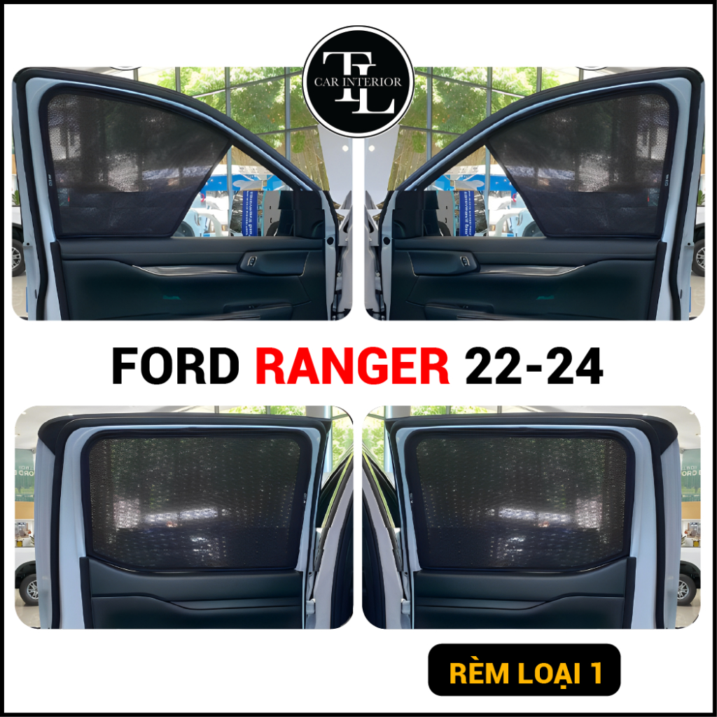 Rèm che nắng nam châm xe Ford Ranger 2023-2025 TL Auto, Che nắng chống tia UV, Bộ 4 tấm chất lượng loại 1, Bảo hành 2 năm Giá 238,000 Đồng*Miễn phí vận chuyển