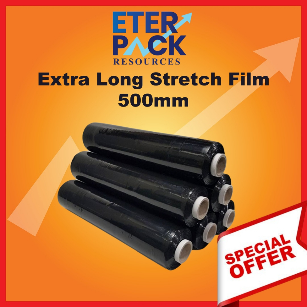 SPECIAL OFFER- GREY/ CLEAR /BLACK STRETCH FILM 500mm