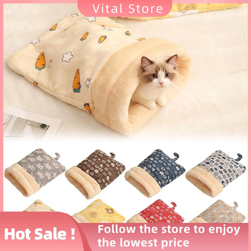 VITAL STORE Đồ nhồi bông Túi ngủ cho mèo Dày hơn Phim hoạt hình Giường hang động cho mèo Dễ thương Mùa đông ấm áp Thảm tổ mèo Đồ dùng cho thú cưng