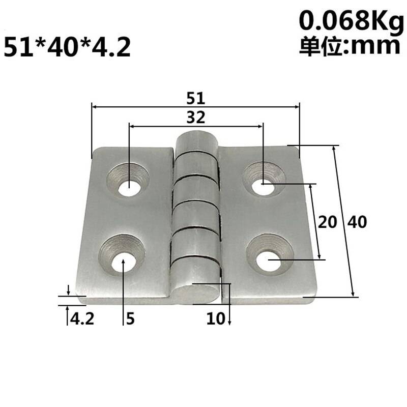 Đồ bằng thép không gỉ bản lề tủ hộp điện bản lề thiết bị công nghiệp khung gầm nặng phẳng mở Bản lề cửa