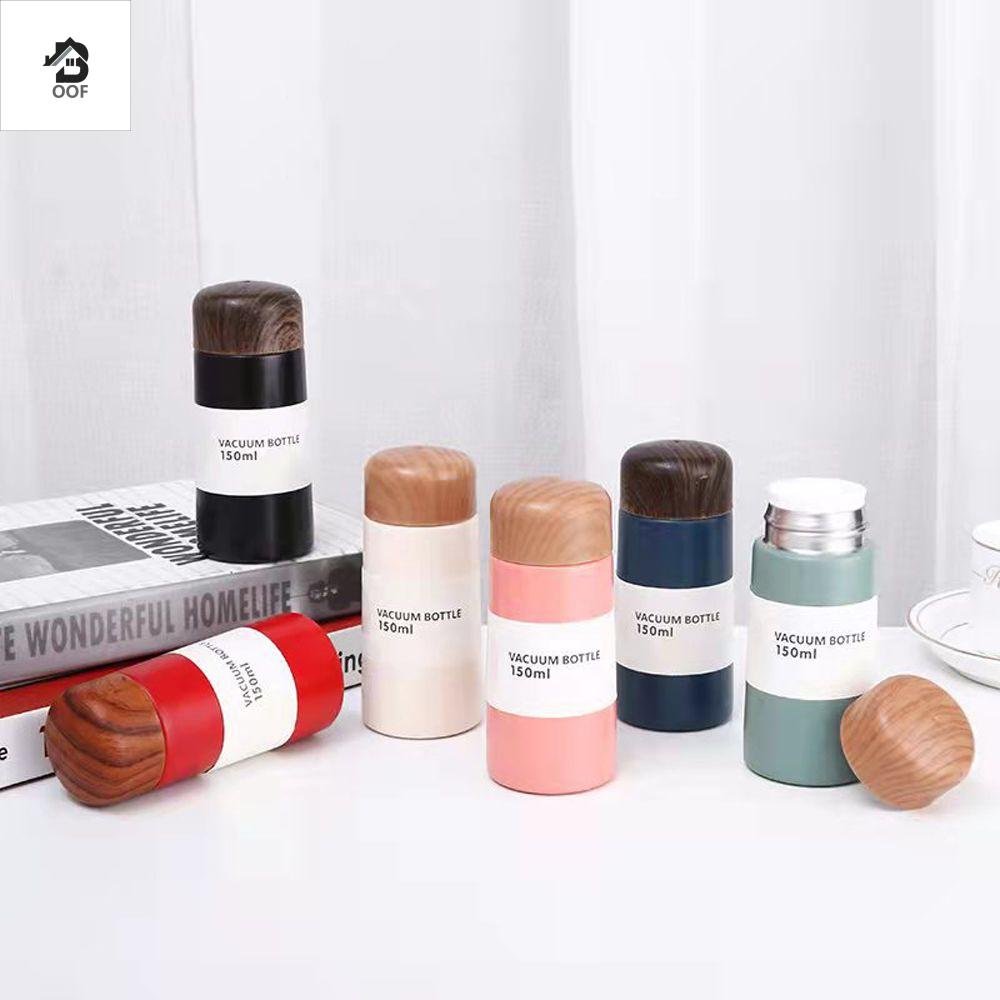 OOF Cà Phê Trà Cốc Drinkware Quà Tặng Mini Nhiệt Cốc Thép không Gỉ Giữ Ấm Nhiệt và Lạnh Gỗ Hạt Ly cách nhiệt Chân không Flask Chai Nước du lịch Thermocup Phích