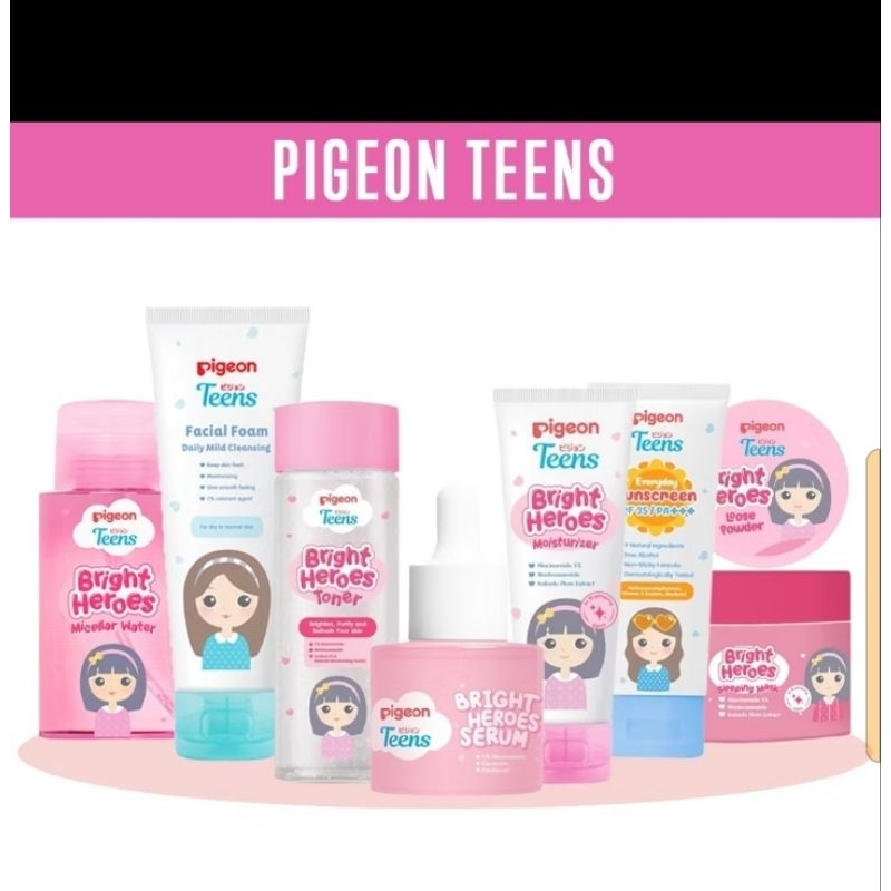 Pigeon teens full package contents 8 skincare teens brighten dull skin I bright Heroes series